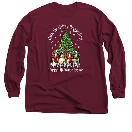 Hark the Happy Beagles Sing, a Maroon Classic Long Sleeve Tee