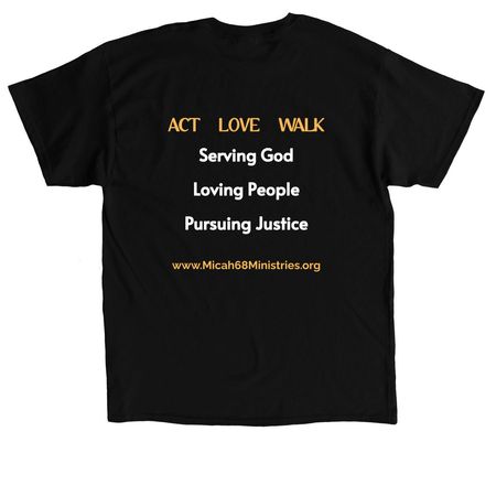 M68M2, a Black Classic Unisex Tee (back-view)
