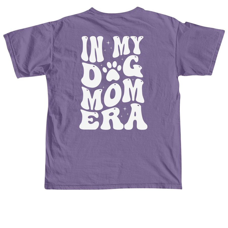 TXHR - In My Dog Mom Era, a Grape Comfort Colors Unisex Tee (back-view)