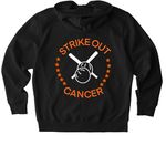 Strike Out Cancer, a Black Stanley/Stella Unisex Cultivator 2.0 Zip Up Pullover Hoodie (back-view)