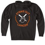 Strike Out Cancer, a Black Heavyweight Zip Up Hoodie (back-view)