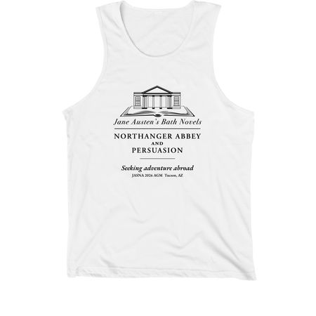 Austen's Bath Novels 2026 Adventure, a White Premium Cotton Tank