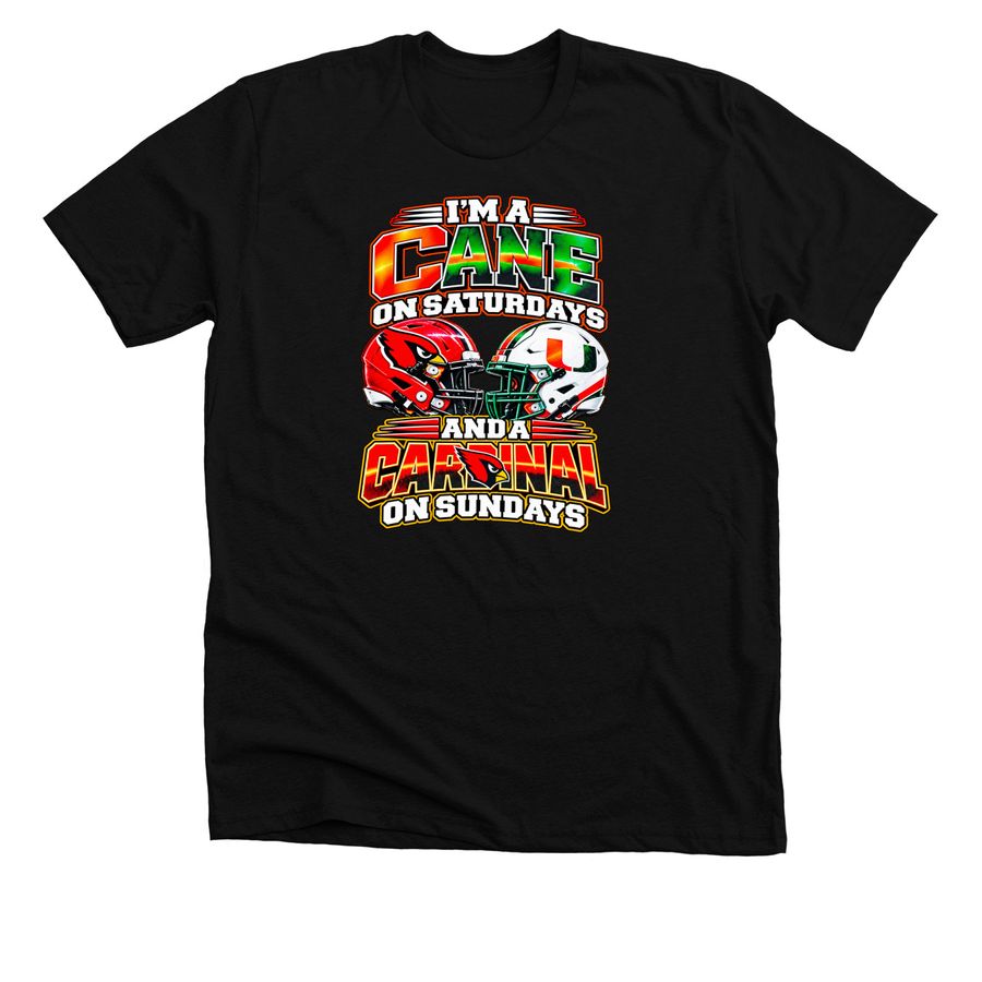 I?m a Miami Hurricanes on saturdays and a Ari, a Solid Black Blend Premium Unisex Tee