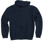 nobody cares.?- secret message, a Navy Pullover Hoodie (back-view)