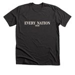EVERY NATION, a Dark Grey Heather Premium Unisex Tee (back-view)