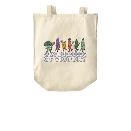 Soldiers of the Soil Veggie Tote, a Natural Over-the-Shoulder Shopping Tote Bag