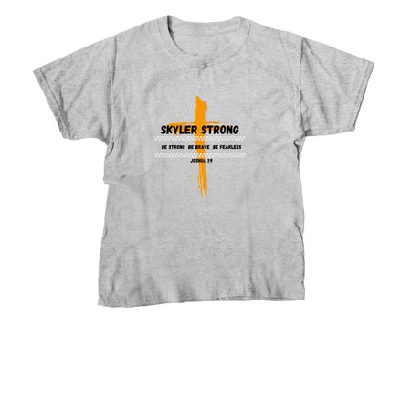SKYLER STRONG, a Sport Grey Youth Unisex Tee