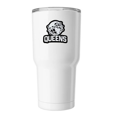 Tumbler, a White Insulated Tumbler (back-view)