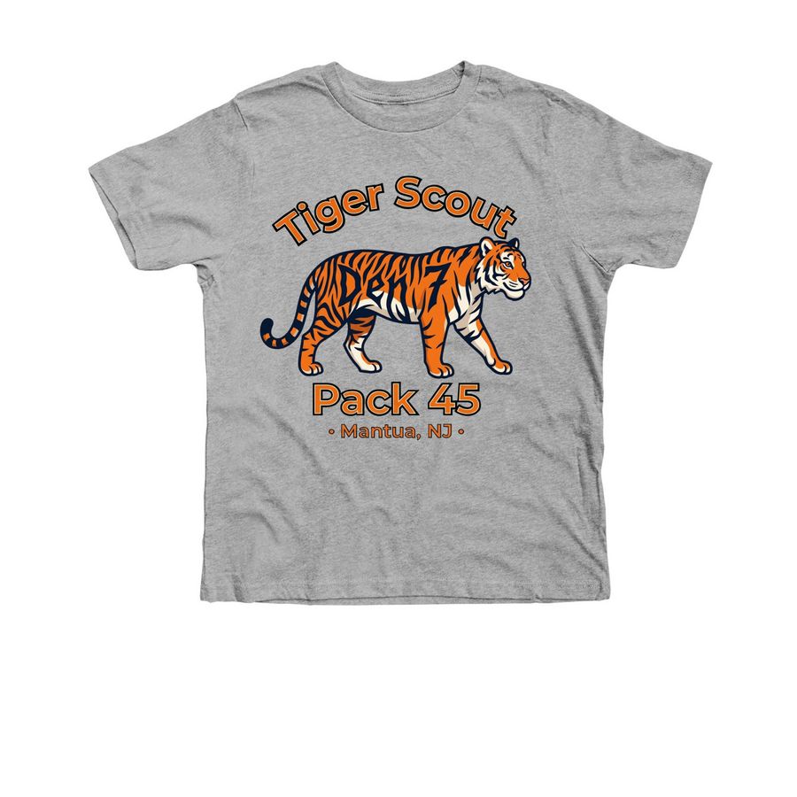Tigers Den 7, a Athletic Heather Premium Youth Tee