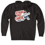 Strike Out Cancer, a Black Heavyweight Zip Up Hoodie (back-view)