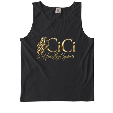 Hair By Cyderie, a Black Comfort Colors Tank Top
