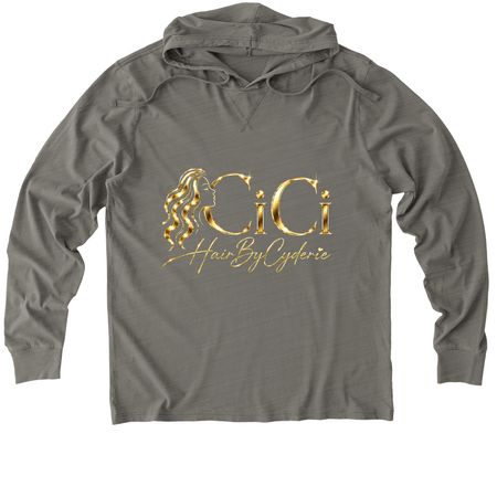 Hair By Cyderie, a Driftwood Grey Allmade Organic Cotton Mineral Dye Hoodie Tee