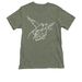 F&S (White), a Military Green Triblend Tee