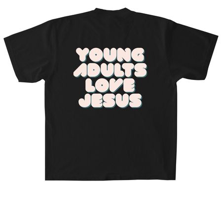 Young Adults, a Black Heavyweight Garment Dye Tee