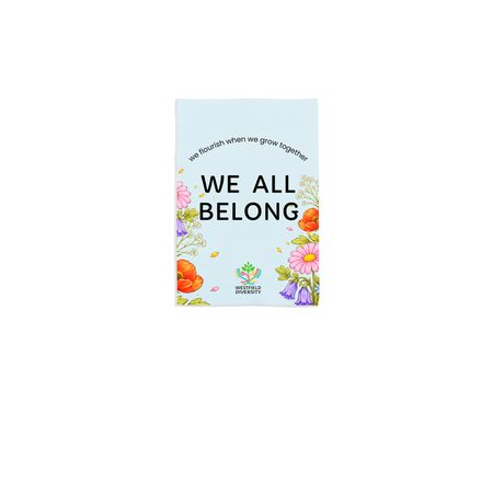 We Grow Together Yard Flag, a White 12" x 18" Yard Flag