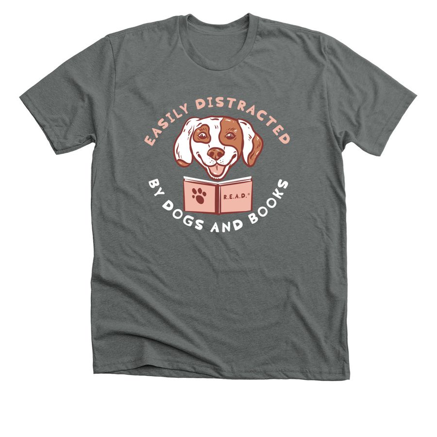 Easily Distracted by Dogs and Books Dogs and Books and Coffee Dogs Books Coffee Shirt