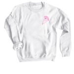 Her Campus at TCNJ - Mirror, a White Crewneck Sweatshirt (back-view)