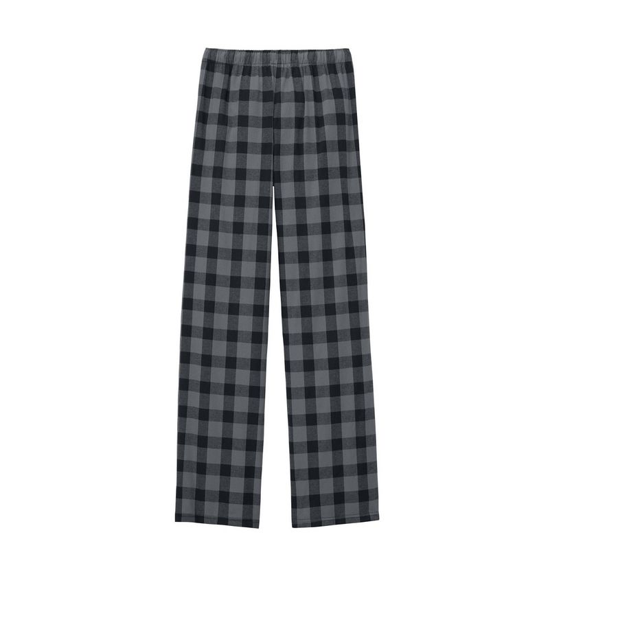 Flanel PJ Pants, a Grey/ Black Buffalo Check Flannel Pajama Pant (back-view)