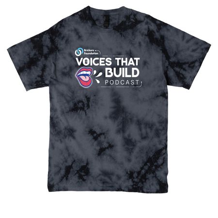 Foundation Podcast Inverted Logo Tee, a Black Crystal Tie Dye Tee