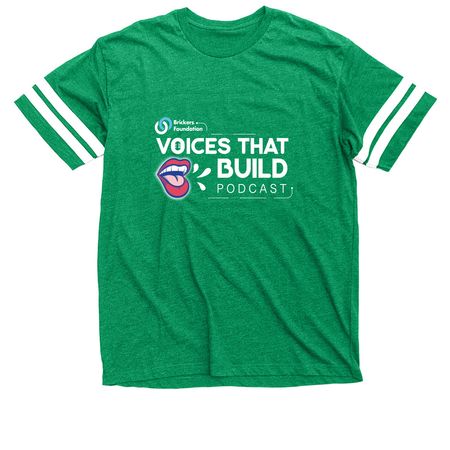 Foundation Podcast Inverted Logo Tee, a Vintage Green / White Football Jersey Tee