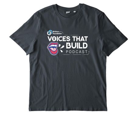 Foundation Podcast Inverted Logo Tee, a India Ink Grey Stanley/Stella Unisex Creator 2.0 Tee
