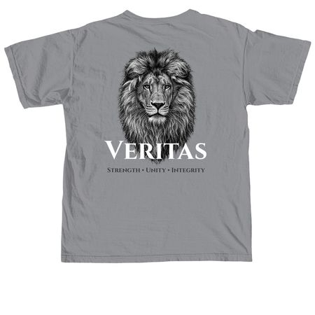 Veritas, a Granite Comfort Colors Unisex Tee (back-view)