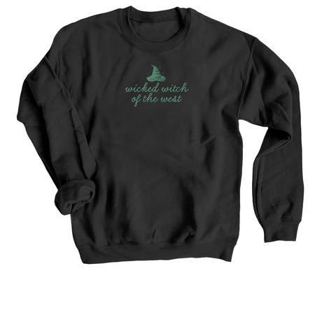 wicked good elphaba crewneck, a Black Crewneck Sweatshirt