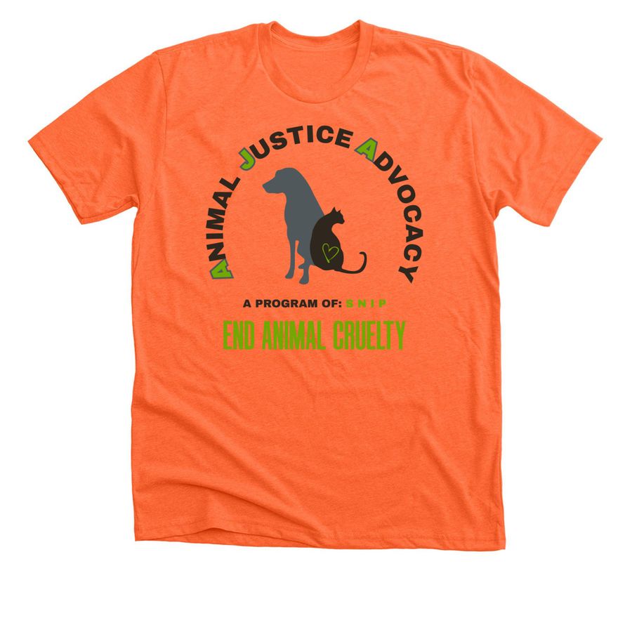 Animal Justice Advocacy, a Heather Orange Premium Unisex Tee
