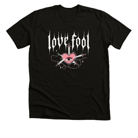 Love fool swords tee, a Solid Black Blend Premium Unisex Tee