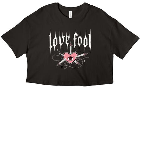 Love fool swords tee, a Black Women?s Cropped Cotton Tee