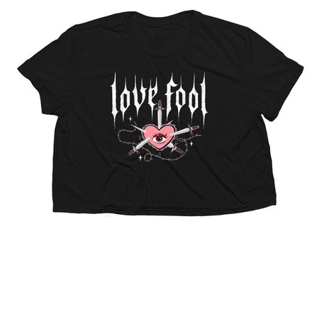 Love fool swords tee, a Black Women?s Flowy Cropped Tee