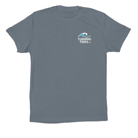 Turning Tides, a Steel Blue Premium Cotton Tee