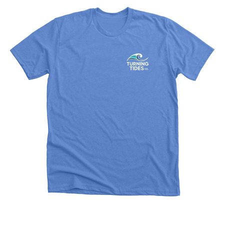 Turning Tides, a Heather Columbia Blue Premium Unisex Tee