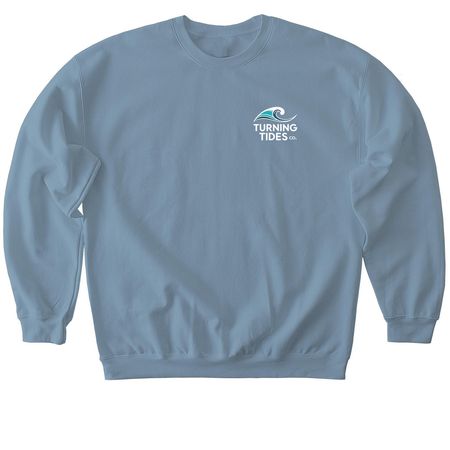Turning Tides, a Stone Blue Softstyle Crewneck Sweatshirt