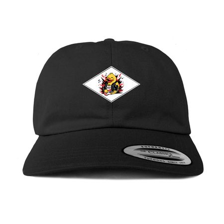 ROCKER DUCK CAPS, a Black Printed Classic Baseball Cap