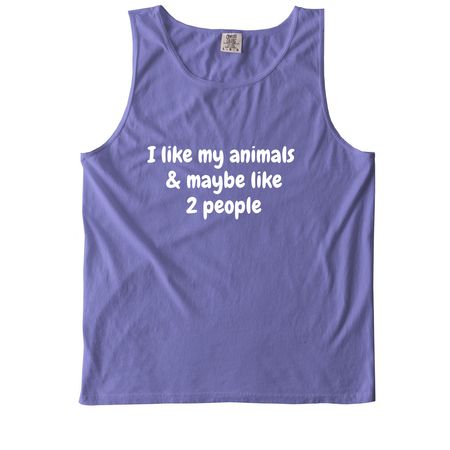 I like my animals, a Violet Comfort Colors Tank Top