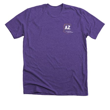 #EVERYsurvivor, a Heather Team Purple Premium Unisex Tee (back-view)