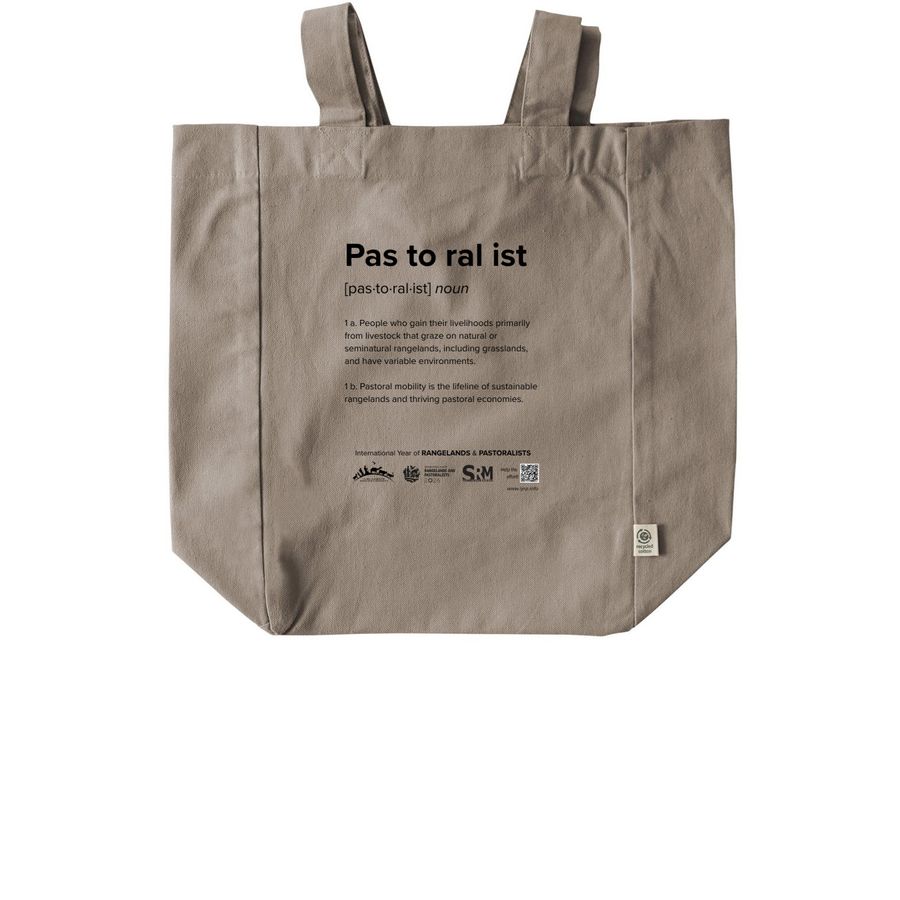 Supporting Rangelands & Pastoralists!, a Pumice Recycled Cotton Tote Bag