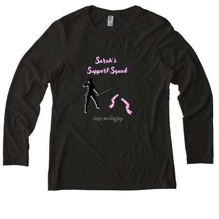 Sarah Support Squad woman cut, a Space Black Allmade Eco Triblend Women?s Long Sleeve Tee