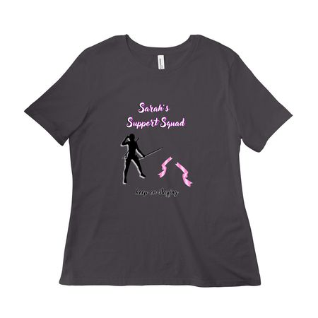 Sarah Support Squad woman cut, a Dark Grey Women?s Relaxed Cotton Tee