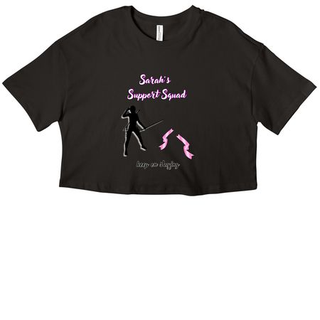 Sarah Support Squad woman cut, a Black Women?s Cropped Cotton Tee