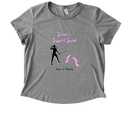 Sarah Support Squad woman cut, a Aluminum Grey Allmade Eco Triblend Women?s Scoop Neck Tee