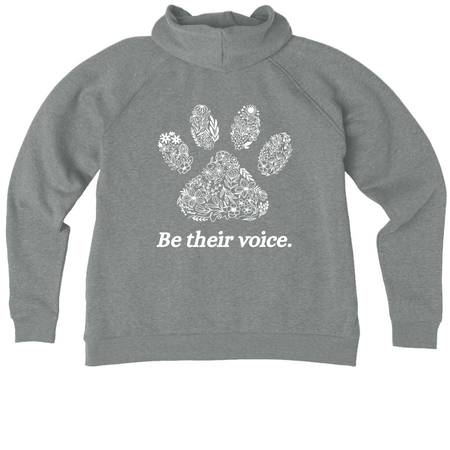 Be their voice&nbsp;, a Aluminum Grey Heather Allmade Women?s Organic CVC Zip-Up Hoodie