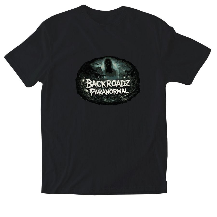 Backroadz Paranormal Shirt Logo 2, a Black Softstyle Cotton Tee
