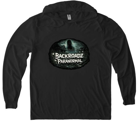 Backroadz Paranormal Shirt Logo 2, a Space Black Allmade Eco Triblend Hoodie Tee