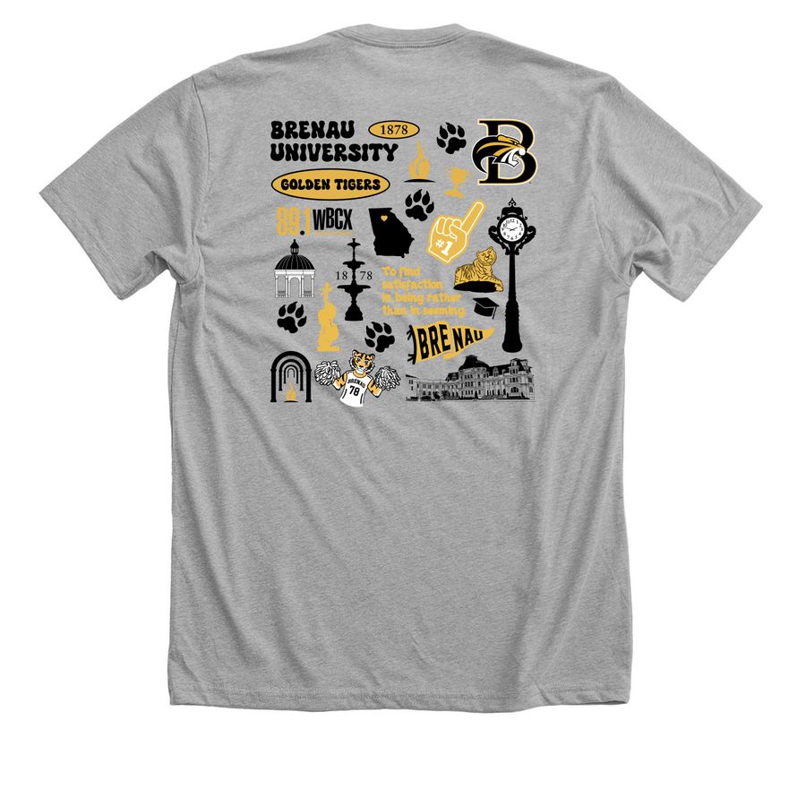 Brenau Community T-shirt, a Athletic Heather Premium Unisex Tee (back-view)