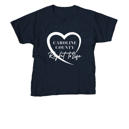 Caroline County Right to Life, a Navy Youth Unisex Tee