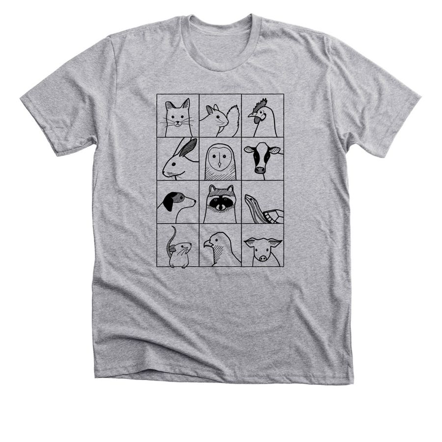 Animal Squares, a Athletic Heather Premium Unisex Tee