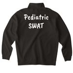 Pediatric SWAT Team, a Black Midweight Quarter Zip Pullover (back-view)