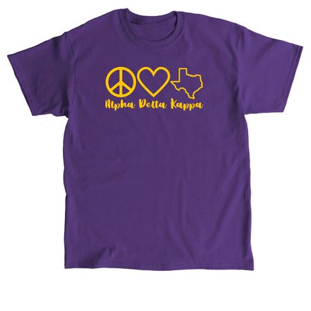 Peace Love Texas ADK, a Purple Classic Unisex Tee